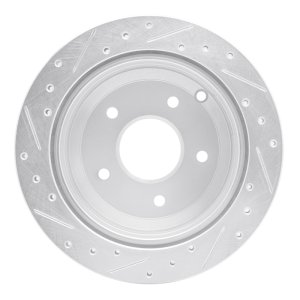 Pontiac GTO Brake Rotor (1) - Rear Right - R1 Concepts - Drilled & Slotted - Silver - `05-`06